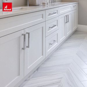 Mueble de Baño Moderno de Alta Gama Alland con Doble Lavabo, Gabinete de Pie con Acabado Lacado y Desagüe de Cobre - Product Image 4