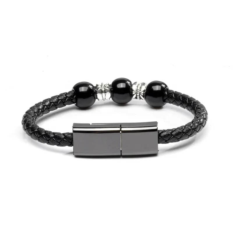 Câble USB de bracelet en cuir portable pour les données de charge de USB-C de téléphone portable Apple pour iphone