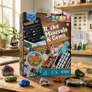 Produttore di Kit Educativi ODM/OEM BIG BANG SCIENCE |   Kit di campioni di rocce, minerali e gemme STEM per lezioni di scienze delle scuole medie - Product Image 1