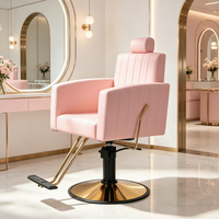 Fauteuil de Barbier Ergonomique Moderne avec Relevage Hydraulique, Siège en Cuir Pivotant à 360°, Cadre Métallique pour Salon de Coiffure et Spa, OEM