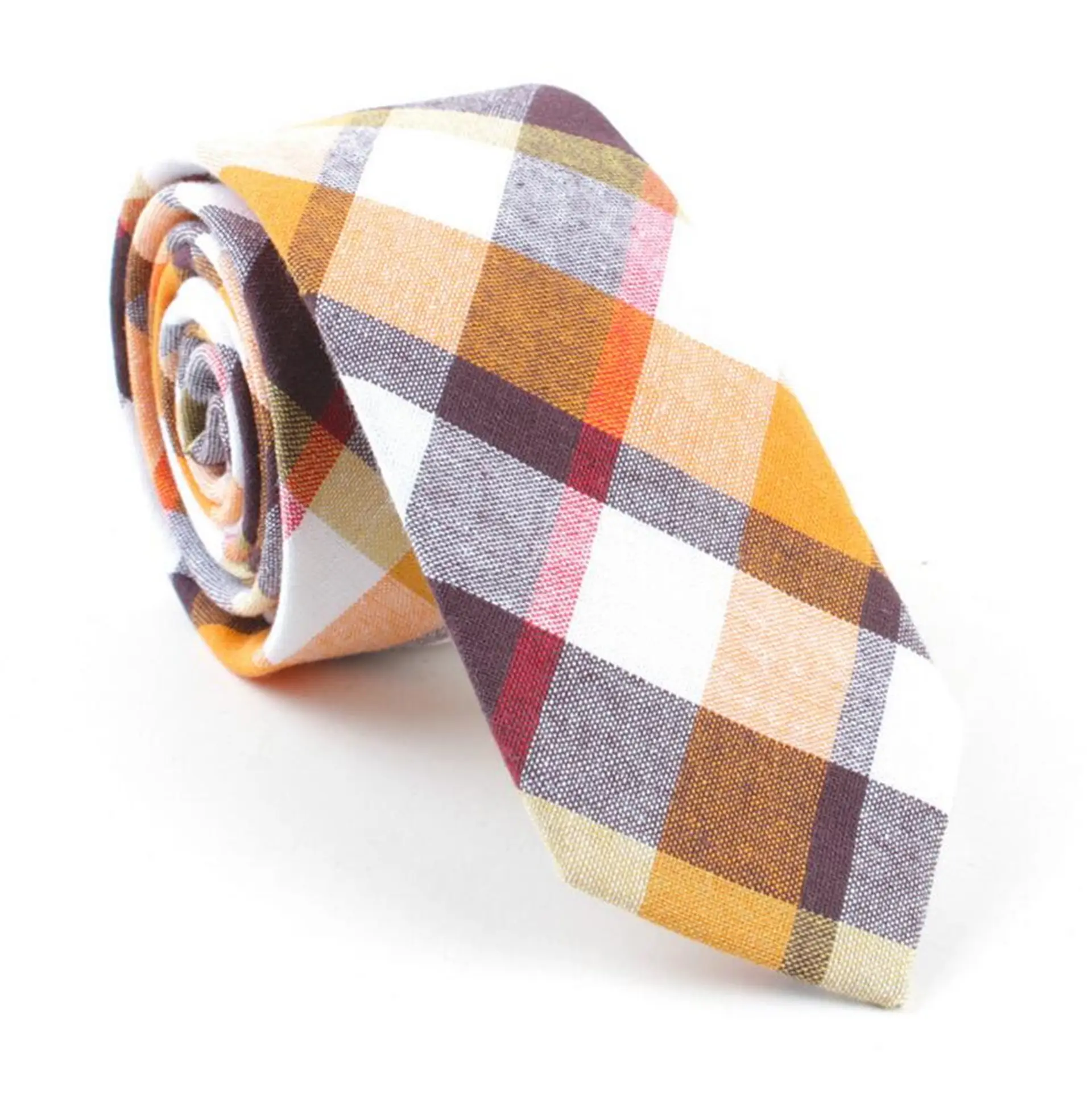 Wholesale Other Ties and Accessories Casual plaid cotton tie 100% cotton necktie