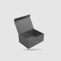 Caja de Regalo Magnética Plegable Personalizada con Cinta, Caja Magnética Plegable para Empaque, Caja de Regalo Magnética Negra Mate con Logotipo Personalizado