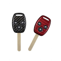 Étui de clé de voiture en fibre de carbone Racing Fashion pour clés Honda à 3 trous, accessoires intérieurs de voiture, housse de clé de voiture