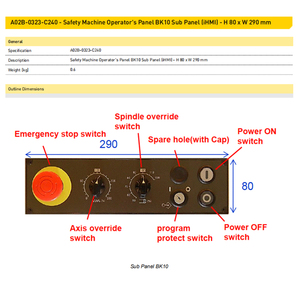 A02B-0323-C240 Panel secundario del panel de operador de la máquina de seguridad FANUC - Product Image 2