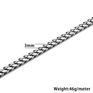 Catena in <span class=keywords><strong>Argento</strong></span> 925 Vendita all'Ingrosso Design Pesante per Uomo Catena Franco 3mm in Rotolo Venduta <span class=keywords><strong>a</strong></span> <span class=keywords><strong>Grammo</strong></span> Semi-lavorata - Product Image 3