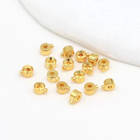 Perles d'arrêt, d'espacement et de finition à sertir en laiton plaqué or 18K, Lampes pour bijoux, Fournitures d'artisanat pour la fabrication de bijoux DIY