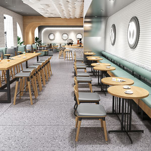 Ensembles de salle à manger modernes et luxueux pour restaurants commerciaux, tables et chaises en bois et en cuir pour hôtels et bars à domicile - Product Image 3