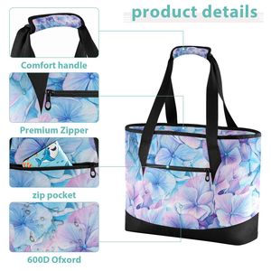 Wholesale Custom Printed Insulated Tote Cooler Bag Large 36-Can Reusable Soft Lunch Bag with PEVA Lining for Picnic & Beach - Product Image 3