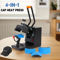 Presse à chaud 4-en-1 pour casquettes avec plaque chauffante incurvée en téflon de 6x3 pouces, contrôle facile de la température, base antidérapante