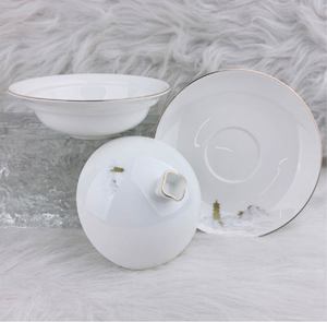 Juego de Vajilla de Porcelana China con Borde Dorado y Diseño de Pagoda, Personalizable con Logotipo, para Banquetes de Hotel de Lujo a Bajo Precio - Product Image 4