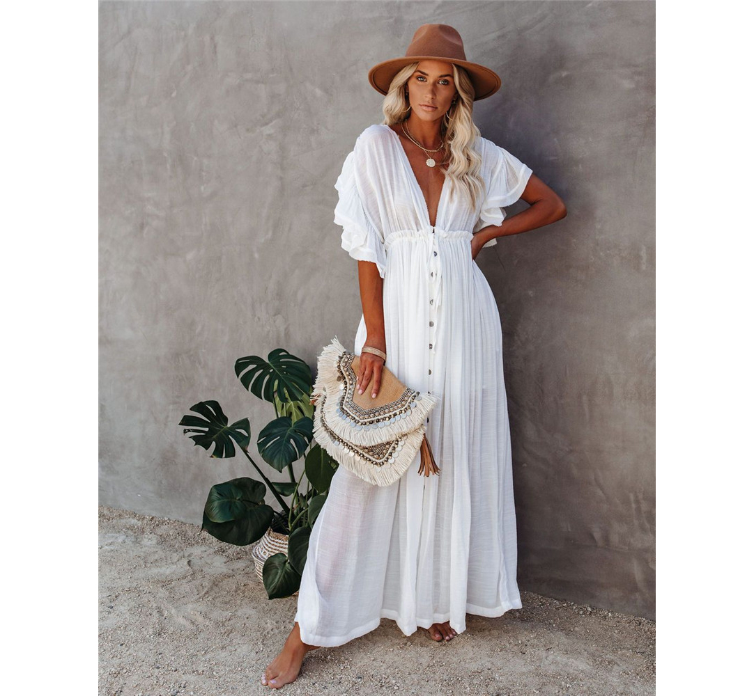 gypsy beach dress MILANA Sheer Corset Beaded Gown main image 1