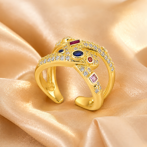 Geometric Cross Design <b>Adjustable</b> <b>Ring</b> Creative Open Band Finger <b>Ring</b> for Women - Product Image 5