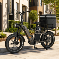 Vélo cargo électrique 2000W à double moteur 48V, double batterie, pneus larges 20*4.0, suspension intégrale, freins hydrauliques, vente en gros