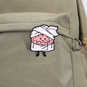 Set Pin Enamel Otak Kustom Lucu, Lencana Logam Kesehatan Mental, Pin Kerah Otak untuk Gym & Kebugaran, Hadiah Perhiasan Kreatif - Product Image 4