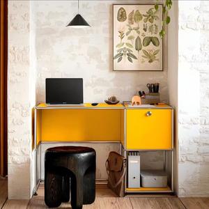 Bureau modulaire en acier inoxydable avec rangement grande capacité, meuble de bureau en métal, bureau d'étude, bureau d'ordinateur pour chambre à coucher, mobilier de bureau à domicile - Product Image 2
