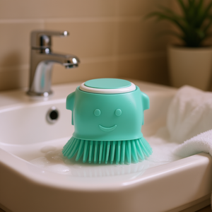 Brosse de toilettage pour animaux de compagnie, en silicone, massage doux, poils denses, ergonomique, pour chats, bleu rose - Product Image 2