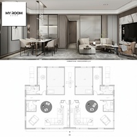 Servicio de Renderizado 3D de Diseño Interior de Comedor Moderno