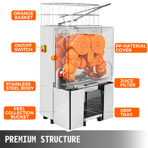 Exprimidor de naranja fresca de alta calidad comercial profesional certificado CE automático eléctrico - Product Image 2
