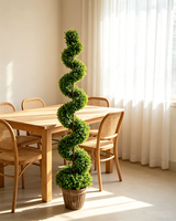 Arbre topiaire artificiel en buis torsadé en spirale de 1,2 à 1,5 m, fausse plante grimpante en pot pour intérieur, résistant aux UV, pour Thanksgiving, villa, hôtel, centre commercial