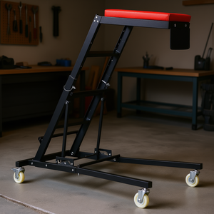 Chariot d'atelier automobile à roulettes hautes 42,5-64,8 pouces, capacité 400 lb, en acier pliable pour réparation en garage avec roues pivotantes - Product Image 2