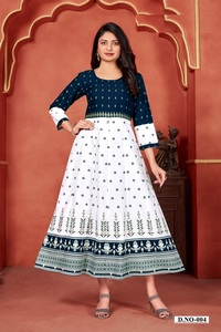 Rayonne de créateur avec Kurti imprimé en aluminium de 14kg pour une occasion spéciale, disponible au prix de gros - Product Image 2