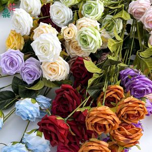 Rosa Artificial de Seda Pinsheng, Flor de Durazno de 6 Cabezas, Tallo Único, Decoración para Bodas, Arreglo Floral Transfronterizo - Product Image 4