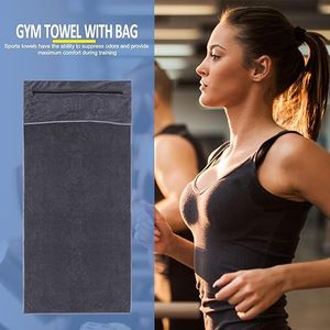 Serviette de sport en microfibre jacquard personnalisée à capuche, séchage rapide, avec poche zippée, personnalisable et avec logo, nom du produit - Product Image 2