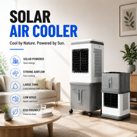 Ventilador Portátil Recargable de Bajo Precio, Aire Acondicionado Evaporativo, Enfriador de Aire Solar con Humidificación Eficiente