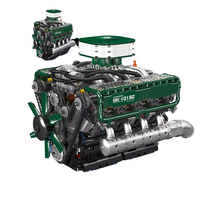 Bloques de Construcción de Motor V8 para Coche, Juguete de Plástico ABS 10182, Modelo a Escala 1:12