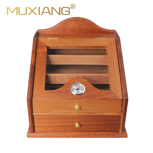 Muxiang Cedar Wood Cigar Humidor With Hygrometer And Drawer Classic Design For Storage - Product Image 5