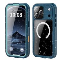 Étui de téléphone transparent antichoc en TPU + acrylique à protection intégrale double face 360° pour 17 Pro Max/16 Series, compatible avec la recharge sans fil et la voiture