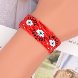 Bracelets tissés <span class=keywords><strong>à</strong></span> la main Ximang pour femmes, <span class=keywords><strong>perles</strong></span> de verre rouges de Turquie 2026, bijoux porte-bonheur, cadeau d'anniversaire pour amis - Product Image 5