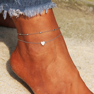 Cuore femminile cavigliere piedi nudi uncinetto sandali gioielli gamba nuove cavigliere spiaggia caviglia bracciali per le donne - Product Image 1