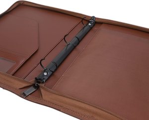 Danh Mục Đầu Tư Có Khóa Kéo 3 Vòng Kết Dính Tổ Chức Với Viết Pad Kích Thước Pháp Lý Letter - PU Leather Padfolio Tài Liệu Tổ Chức - Product Image 4
