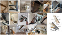 Escalier en colimaçon moderne en bois flottant HJ Alucasa pour intérieur, style australien et canadien