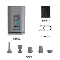 Pompe à air électrique portable rechargeable en ABS avec adaptateur de valve pour gonflage/dégonflage d'articles gonflables, pression de 0,5 psi