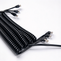 Câble Ethernet personnalisé à 8 cœurs en cuivre pur, avec connecteur RJ45 coudé à 90 degrés, câble réseau spiralé rétractable