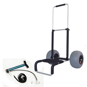 アルミビーチカート折りたたみビーチトロリー釣りトロリーカートバルーンホイール付き - Product Image 1