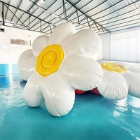 Ballon gonflable de fleur de PVC de décoration de partie gonflable blanche rose personnalisée de couleur pour la publicité