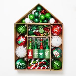 Ensemble de boules de Noël en plastique multicolores et de formes variées pour décorations d'arbre de Noël à la maison et en extérieur - Product Image 4
