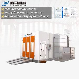 Cabine de peinture pour camions et voitures, économique, certifiée CE, avec chauffage électrique et brûleur diesel, capacité de cuisson à 80°C - Product Image 1
