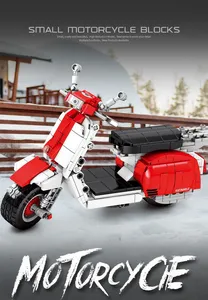 Moc Assembler Modèle Classique Pédale Scooter Moto Vespas Briques Jouets Collection pour Enfants Cadeaux Blocs de Construction Ensembles - Product Image 4