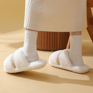 Pantoufles légères et douces personnalisées à marque privée, avec nœud en dentelle, antidérapantes, logo brodé, pour la maison, hiver et printemps - Product Image 6