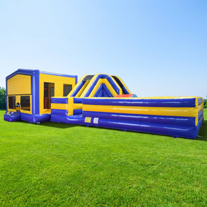 Brincolín Inflable 2 en 1 con Pista de Obstáculos, Juegos de Carreras de Obstáculos Comerciales para Parques de Obstáculos - Product Image 1