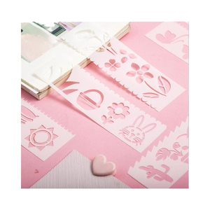 แม่แบบลายฉลุชอล์กวาดรูปสัตว์ขนาดเล็กสีสันสดใสขนาด13x13ใช้ซ้ำได้สำหรับเด็ก - Product Image 1