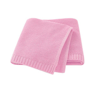 En gros en vrac prix Bébé Couverture 100% Coton Solide Couleur sublimation Super Doux Nouveau-Né Bébé Rayé Tricoté Couverture - Product Image 1