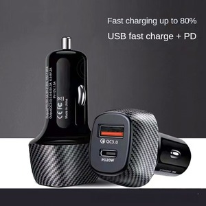 Chargeur de voiture USB rapide en fibre de carbone 15W <span class=keywords><strong>20W</strong></span> 36W Type C PD, adaptateur de charge rapide pour téléphone pour <span class=keywords><strong>iPhone</strong></span> 16 15 17 Pro Max - Product Image 4