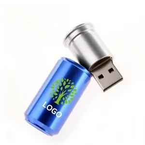 Promo Gifts beer can shape USB3.0 Flash Drives 16GB 32GB 64gb custom logo metal keychain USB 2.0 stick 128gb Pen drive