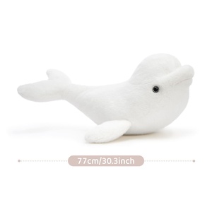 Peluche de Ballena <span class=keywords><strong>Beluga</strong></span> Blanca, <span class=keywords><strong>Animal</strong></span> Marino Suave y Adorable, Juguete de Peluche para Niños Amantes del Océano, Regalo Suave y Acogedor - Product Image 5