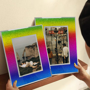 إطارات صور زجاجية لهدايا لامعة من الزجاج إطار للزفاف لتزيين المنزل هدايا عيد الميلاد للنساء - Product Image 3